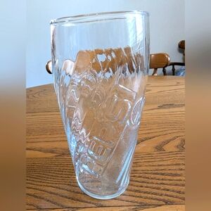 - - Pepsi Glass . Clear with Pepsi logo. 6 inches tall.  3 inches diameter…